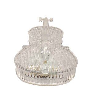 Vintage Plastic Violin-Shaped Decorative Trinket Box W/Lid Jewelry Storage Case
